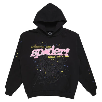"Sp5der" Hoodie Svart/Rosa