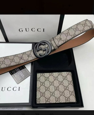 "GG" belt and wallet